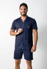 Pijama Masculino Basico Manga Curta Botão Liso Adulto RLC Modas