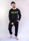 Pijama masculino de algodão preto inverno