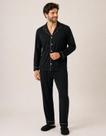 Pijama Masculino Inverno Camisa Longa e Calça Quentinha Confortável Elegante Estilo Americano