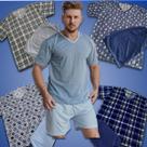 Pijama Masculino Manga Curta Camisa Gola V + Short