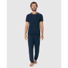Pijama Masculino Manga Curta com Calça Malwee Ref. 130744 Cor:Azul marinhoTamanho:G