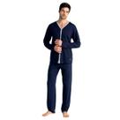 Pijama Masculino Manga Longa Aberto Mash Marinho 800.49 Pijama Masculino Manga Longa Aberto Mash Marinho 800.49