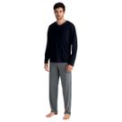 Pijama Masculino Manga Longa Algodão Mash Preto 800.46 Pijama Masculino Manga Longa Algodão Mash Preto 800.46