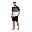 Pijama Masculino Plus Size Curto Viscolycra Preto/Mescla - 268040x