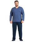 Pijama Masculino Plus Size Manga Longa Frio Pzama 100% Algodão