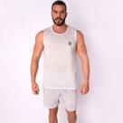 Pijama Masculino Regata Adulto Short Verão Curto Malha Liso Dormir Básico