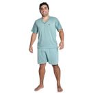 Pijama Masculino Verão Camisa Lisa com Short Curto