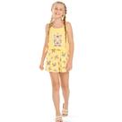 Pijama Menina Juvenil Mod.Me Algodão Estampa Brilha no Escuro Borboletas Amarelo