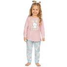 Pijama Menina Kyly Blusa e Calça em Moletom Peluciado Brilha no Escuro Coelhinho Rosa