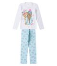 Pijama Menina Manga Longa Meia Malha Select Branco