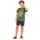 Pijama Menino Angerô Algodão Estampa Dinossauro Verde/Chumbo
