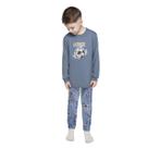 Pijama Meninos Longo Malha Térmica Futebol Cinza Have Fun