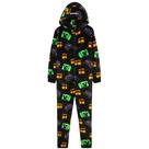 Pijama Minecraft Boys com capuz de lã, peça única, 11/12 anos