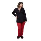 Pijama Panda Inverno Amamentação e Pós Parto com Botões Linda Gestante