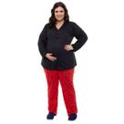Pijama Panda Plus Size Longo Gestante e Amamentação Linda Gestante