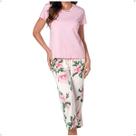 Pijama Pantacourt Purisme DeMillus 285870 Pescador Algodão Cor:Rosa VeranoTamanho:46