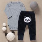 Pijama para Bebê Confortável com Calça em Plush até 12 Meses