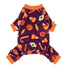 Pijama para cães Fitwarm Halloween Candy roxo/laranja tamanho XXL Pijama para cães Fitwarm Halloween Candy roxo/laranja tamanho XXL