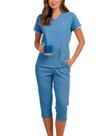 Pijama Pescador Podiun 265030 Feminino Decote V Algodão T. M/XG Pijama Pescador Podiun 265030 Feminino Decote V Algodão T. M/XG