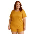 Pijama Plus Size de Suede Canelado Blusa e Short Baby Doll Juliana 50 52 54 56