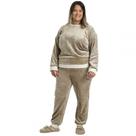 Pijama Plus Size em Pelúcia Lisa - Bege - EG