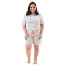 Pijama Plus Size Feminino Baby Doll Manga Curta Confortável