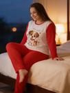 Pijama Plus Size Feminino Inverno Estampado de Frio Calça e Manga Longa Feminino Gabi