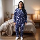Pijama Plus Size Feminino Longo Inverno Ultra Soft G1 G2 G3 COR:CREMETAMANHO:G2