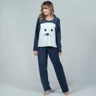 Pijama Plush Adulto Feminino Longo Estampa Cachorro