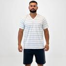 Pijama Pzama Listrado Manga Curta com Shorts Masculino