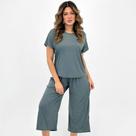 Pijama Recco Microdry Manga Curta com Calça Pantacourt Feminino