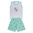 Pijama Regata e Short de Flamingos - Big Bless Pijama Regata e Short de Flamingos - Big Bless