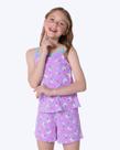 Pijama Regata Microfibra Unicórnio Tênis Lilás Juvenil Feminino Puket 040501946
