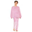Pijama Roupa de Frio Infantil Manga Longa Inverno Soft Fleece Menina Rosa (Tamanho 04)