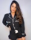 Pijama Seda Preto M