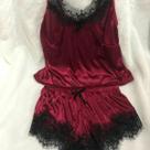 Pijama sensual cetim e renda - Conjunto 2 peças, feminino