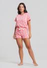 Pijama Short e Blusa M/C Malha Rosa Pinguim Salvatore