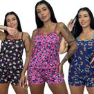 Pijama Somellos de Microfibra Feminino Estampas Variadas P ao GG