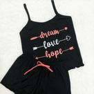 Pijama Suede alcinha e estampa linha noite babydool shortdool
