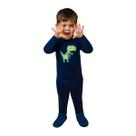 Pijama Térmico Dino Pixelado Azul Marinho - Dedeka Tamanho:1T