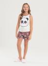 Pijama Verão Menina Natural Regata e Shorts Panda Pijama Verão Menina Natural Regata e Shorts Panda