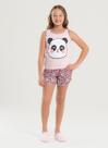 Pijama Verão Menina Rosa Regata e Shorts Panda