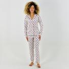 Pijama Victory Americano Manga Longa com Calça Canelado Feminino