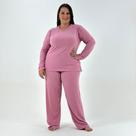Pijama Victory Longo Canelado Plus Size Feminino