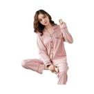 Pijamas De Algodão Para Mulheres Em Tamanho Grande, Conjunto De Camisas Com Botões E Calças, Roupas