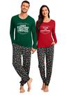 Pijamas de Natal YZMI Matching Sets para casais Green M Pijamas de Natal YZMI Matching Sets para casais Green M