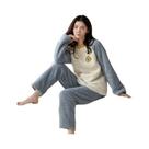 Pijamas Femininos De Flanela Grossa E Quente, Conjunto De Roupa De Dormir Com Estampa De Urso Fofo