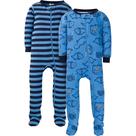 Pijamas Gerber Baby Boys, pacote com 2 pés, dormentes de 12 meses