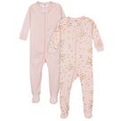 Pijamas Gerber Baby Girls, pacote com 2 pés, rosa amor, 24 meses