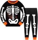 Pijamas infantis Toria Skeleton de algodão que brilha no escuro para meninos 1-7T